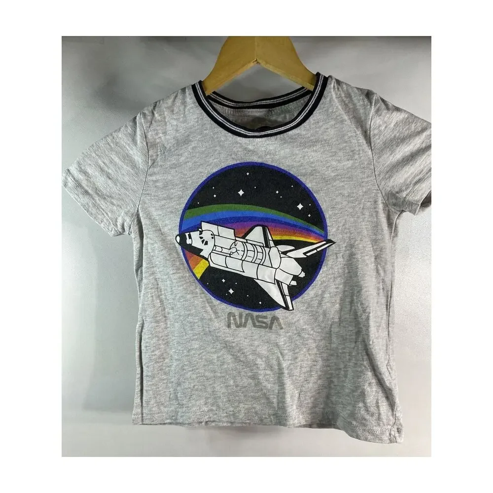 Old Navy NASA Space Shuttle Gray T-Shirt Girls Size Small 6/7